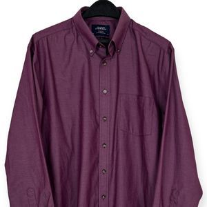 Charles Tyrwhitt Weekend Men's XL Non Iron Classic Fit Button Down Shirt Red